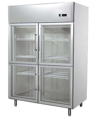 Industriële 1200L-Glasijskast Met vier deuren met Lage Consumptie, 1400x890x2050