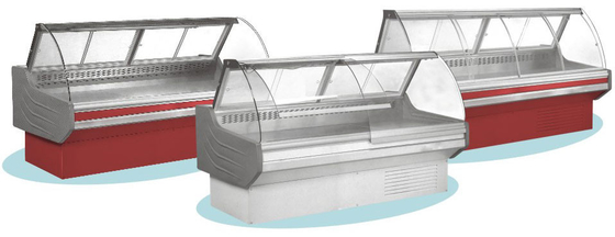 De rode/Witte Koeler van de Vleesvertoning, 0°C - 10°C-de Delicatessenwinkel toont Ijskast voor Winkel