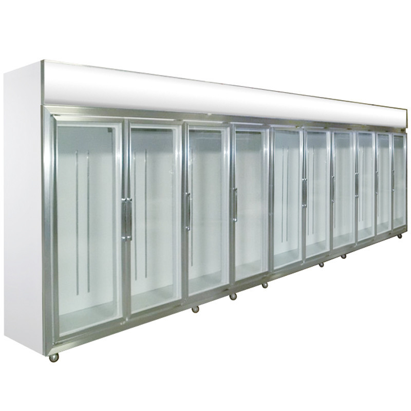 Elektrische het Glasdeur van 5 die Tiered Drankijskasten met Plastiek Met een laag bedekt Staal wordt gebogen